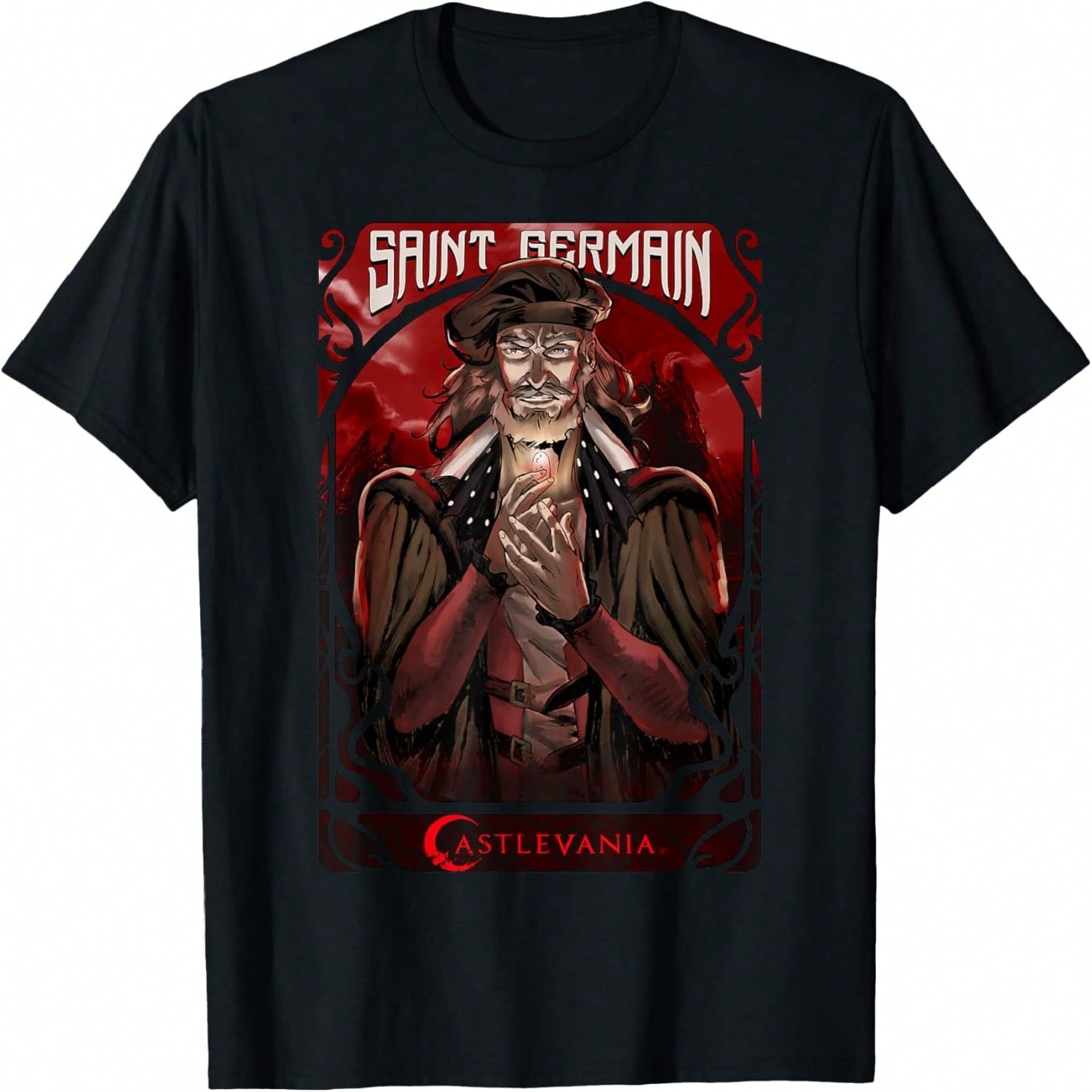 Castlevania unisex s Alucard Kanji T-Shirt, Black, Small S разноцветный
