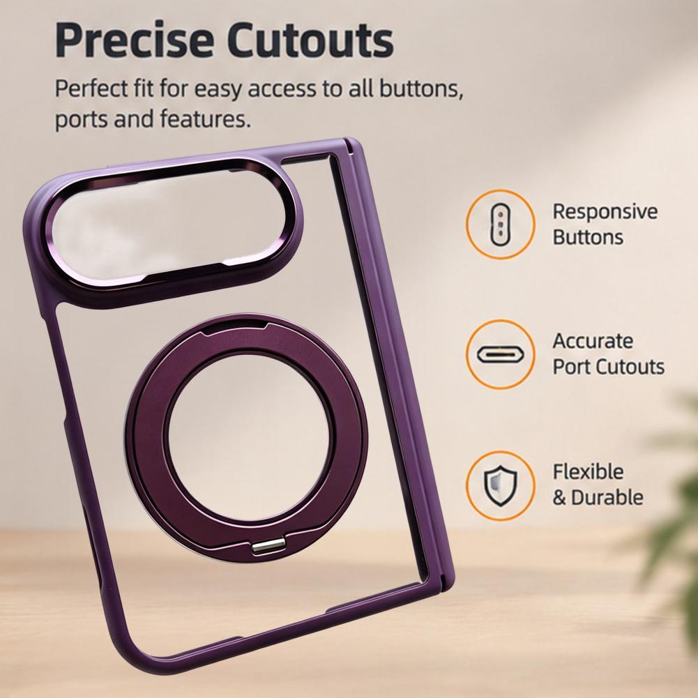 Clear Protective Case for IPhoneDuo 2026 Phone Protector with 360 Degree Rotatable Kickstand Anti-yellowing Phone Cover