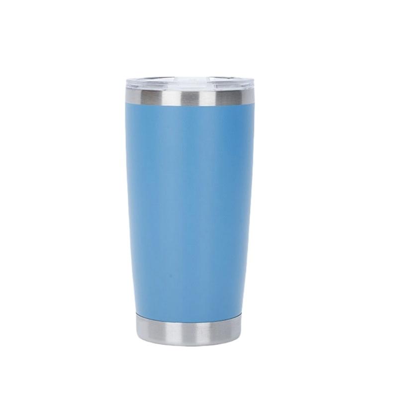 

Simple Double-layer Stainless Steel Thermal Insulation Cup Solid Color Double-layer Vacuum Car Thermos Cup Practical Water Cup 20oz небесно-голубой