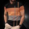 2026 Summer New Men's T-shirt with 3D Stripes Pattern Print - Street Casual Fashion Comfortable Soft Breathable