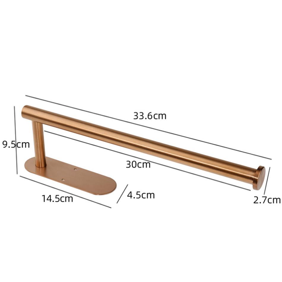 304 Stainless Steel Paper Holder Adhesive Wall Rose Gold Bathroom Kitchen Toilet Paper Towel Holder Tissue Roll Hanger Bar Rail