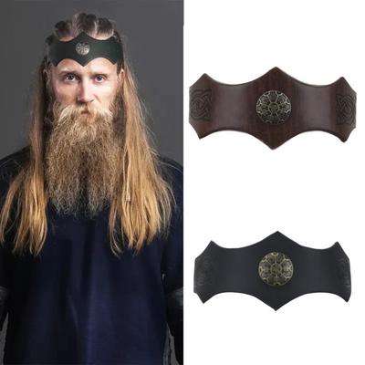Cosplay Embossed Pattern Hairband PU Leather Headwear  For Role Play Games and Costume Events