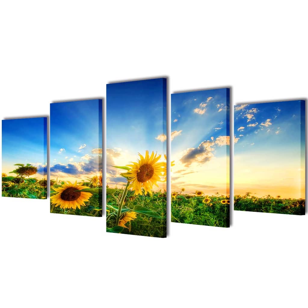 Sunflower Wall Art Decoration Set 200 x 100 cm