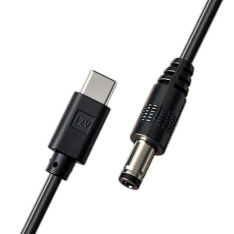 5.5x2.5mm Round End Power Cable with USB C Input, Center Positive Cord for Compatible Equipment, 1 Meter Length