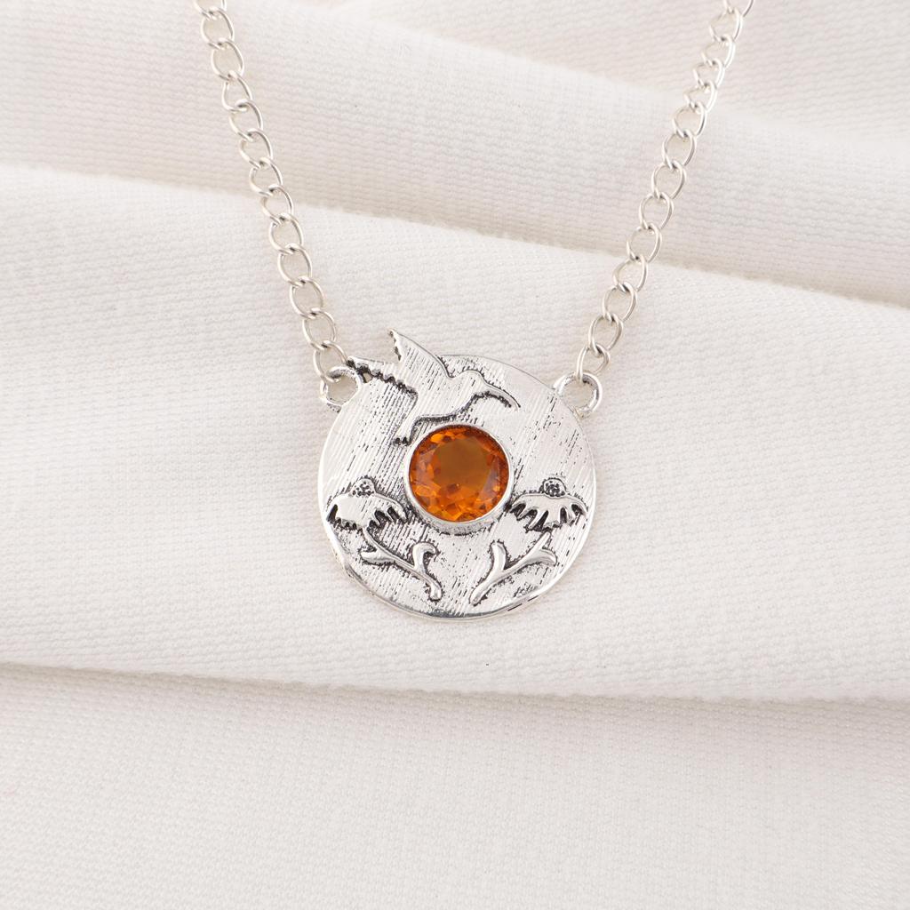 Citrine Pendant Gemstone Jewelry, 925 Solid Sterling Silver Pendant, Handmade Jewelry Birthstone Pendant, Gift For Him