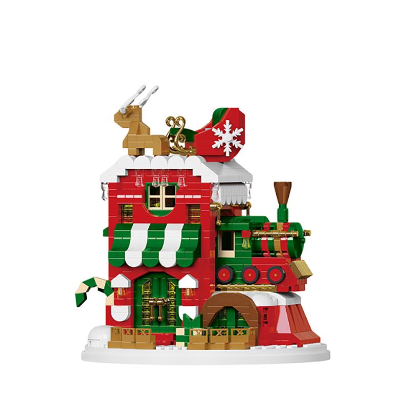 Christmas Building Block Santa Claus Snowman Elk Tree Micro Brick Puzzle Assembly Model Home Decoration Xmas Party Gift Kid Toy