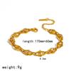 Modern Geometric Stainless Steel Bracelet With Gold Plating For Women