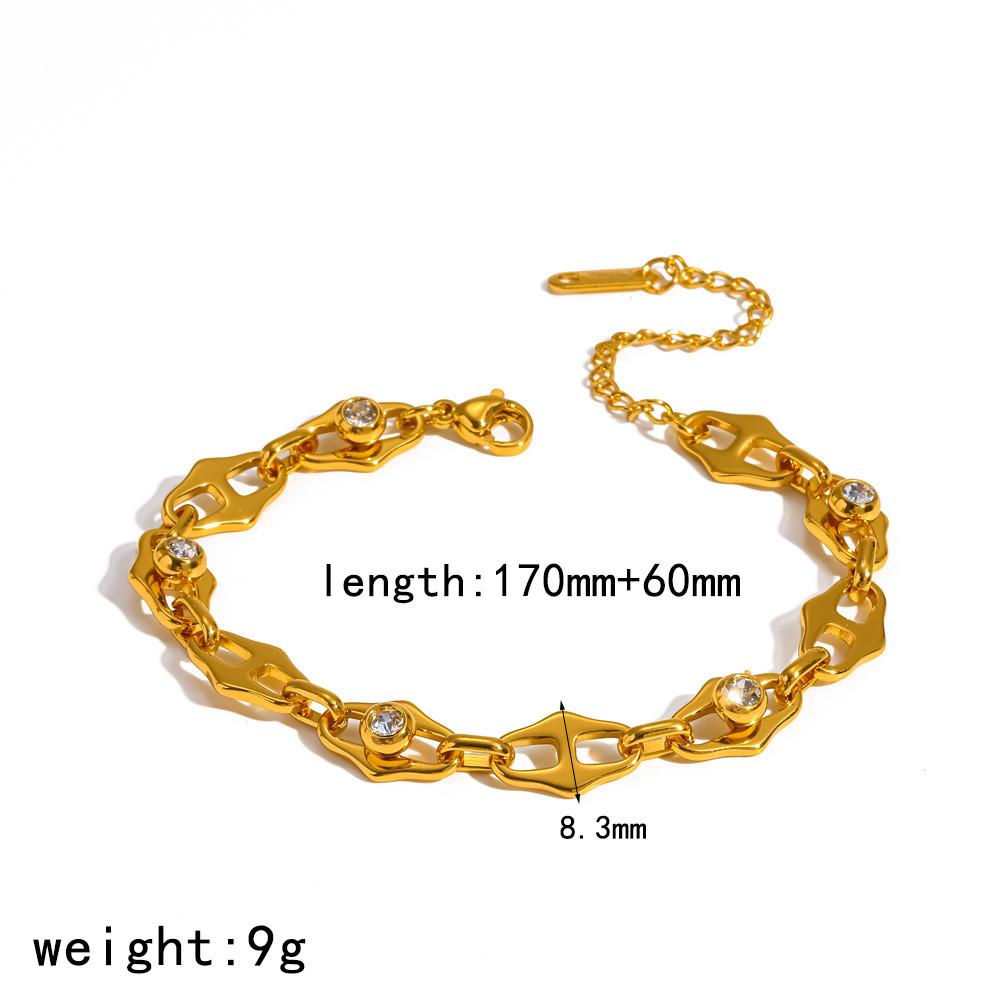 Modern Geometric Stainless Steel Bracelet With Gold Plating For Women