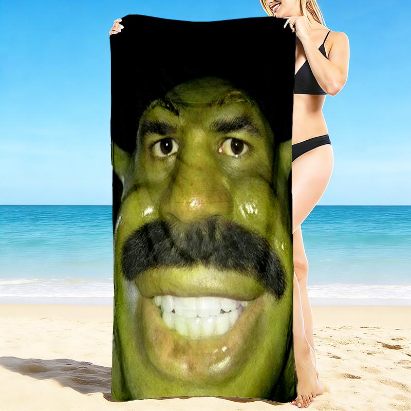 1Pc Green Ogre Costume Beach Towel, Quick Dry, Multi-Use for Beach Pool Gym Yoga Home Travel, Christmas, Halloween, Xmas Gift S929603