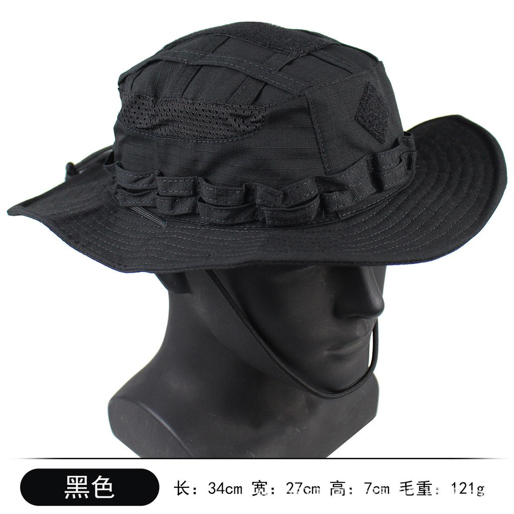 Tactical Camouflage Penny Hat Outdoor Jungle Mountaineering Fishing Fishing Hat Sun Protection Summer Shade Velcro Bucket Hat