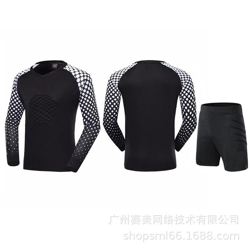 Football Goalkeeper Uniform Set Adult Children Long-sleeved Sponge Pads Match Training Jersey
