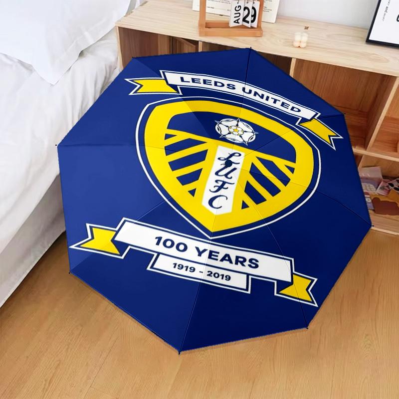 1PZ Ombrello Pieghevole con Stampa Stemma di Leeds, Ombrello Automatico a 8 Stecche per Viaggio, Campeggio, Regali Ventaglio, Regali di Natale