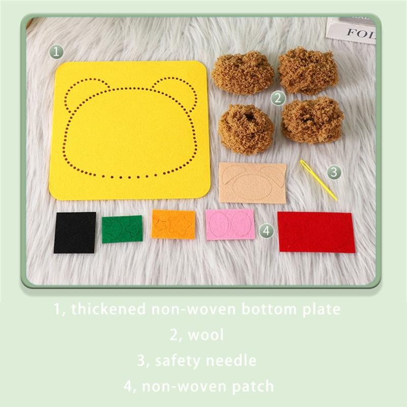 Lustiges Stickerei-Puppen-Set Cartoon-Tier Lustiges Pädagogisches Näh-Bastelset für Kinder Erwachsene Nähen Stickerei Basteln