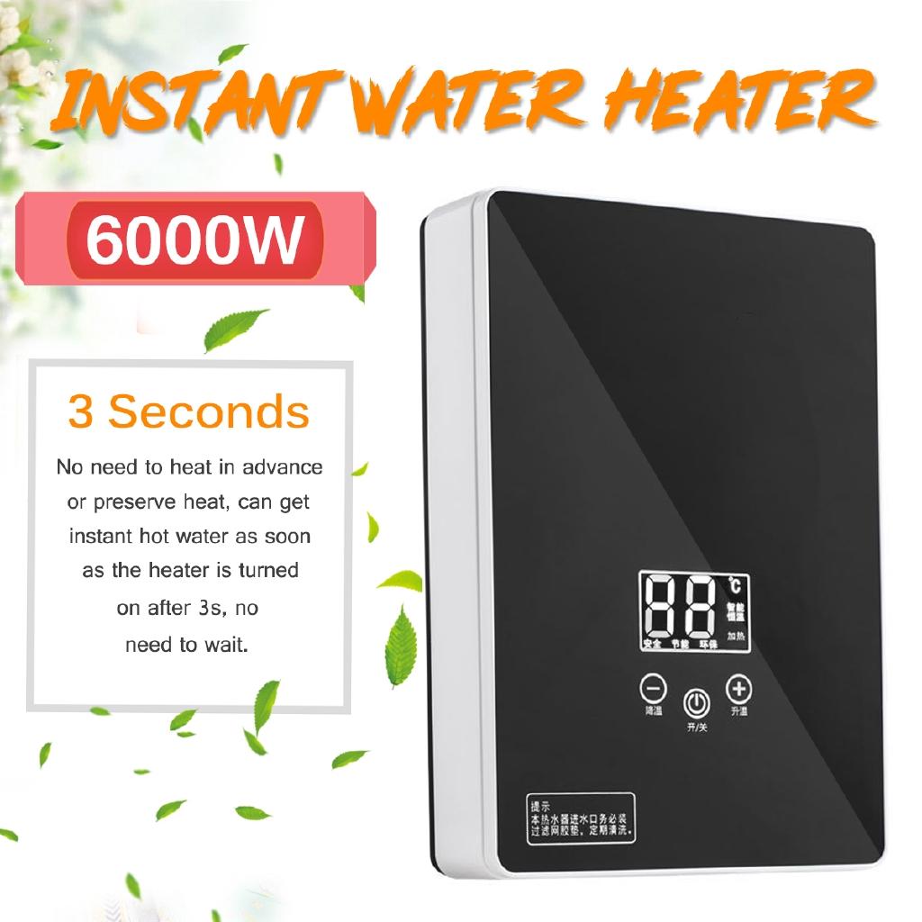 

Mini Instant Water Heater Home Use Quick Heaters 220V LCD Display Touch Temperature Control Constant Temperature 6KW