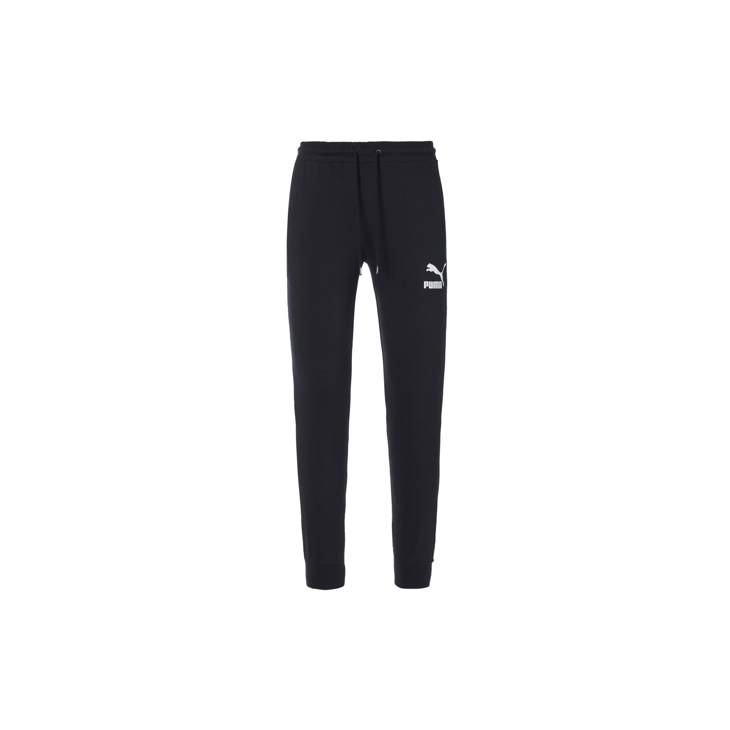 PUMA Classics Jersey Cuffed Pants  Black White  Men s 597488-01 M