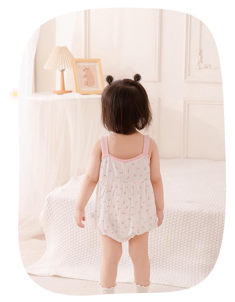 2025 Cute Summer Romper Baby Sling Jumpsuit - Fashion Wrap-around Newborn Girl Bodysuit 3657