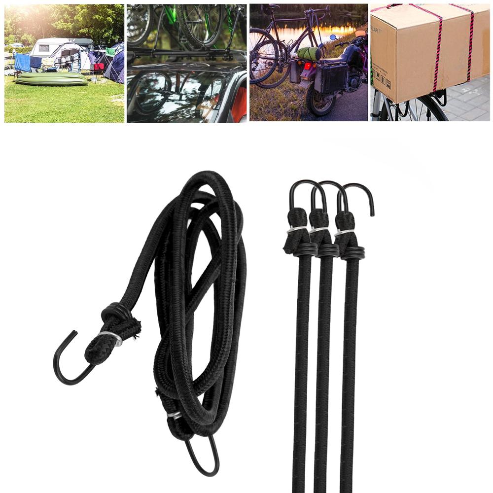 4 Pack Rubber Bungee Cords with Hooks High Elasticity Elastic Cord 140cm Heavy Duty Elastic Straps Travel and Moving Packing