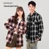 Demana Men's American Casual Plaid Long Sleeve Button-Down Shirt