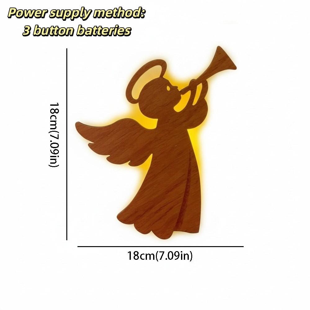 Wall Decor LED Light Angel Wall Lights Resin Craft Christmas Angel Angel Wall Hanging Decor Wall Pendant Christmas Gift