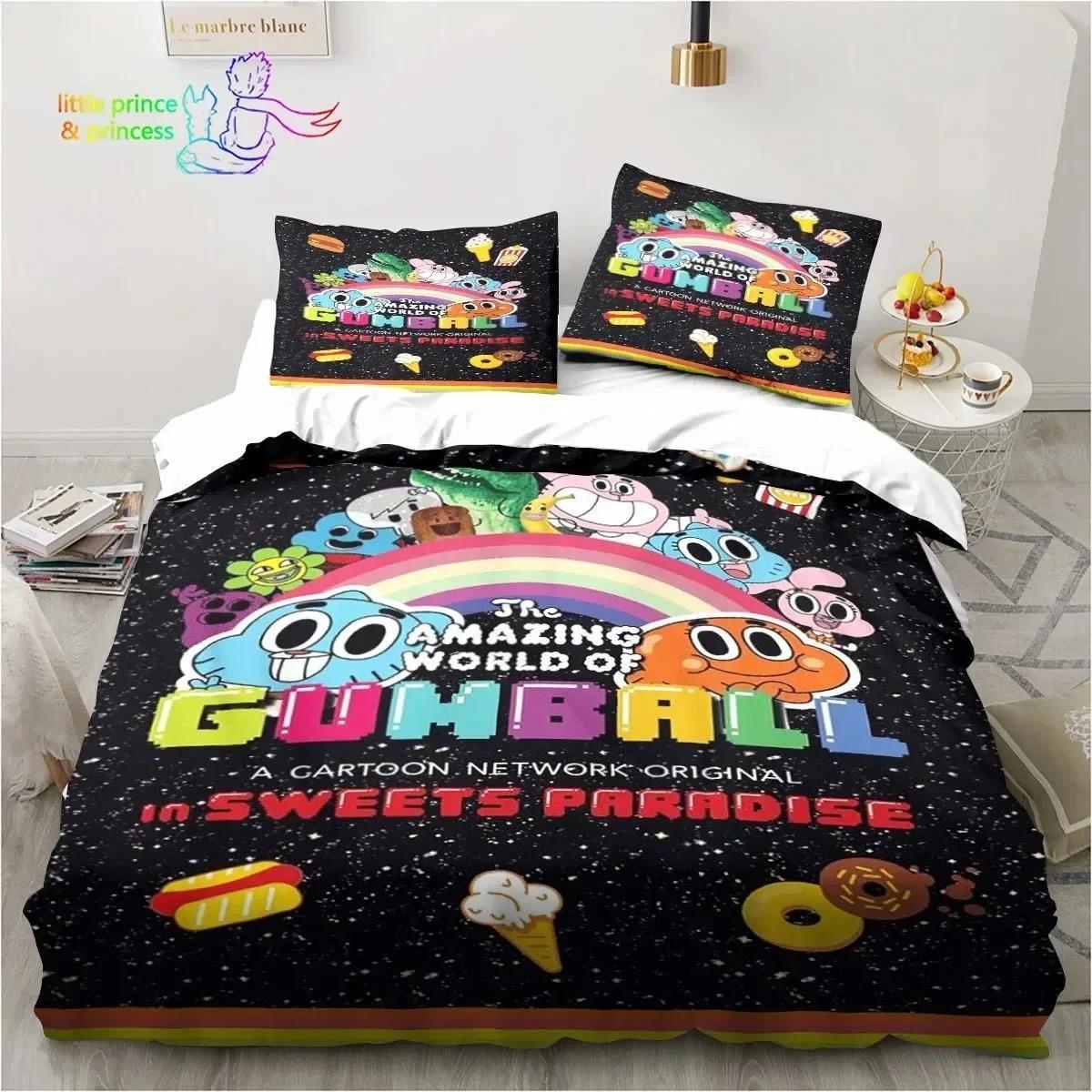 

Amazing World Gumball 3D Printed Комплект постільної білизни Single Twin Full Queen Size Bed Set Adult Kid Bedroom Spaling Set AU King 240x210cm