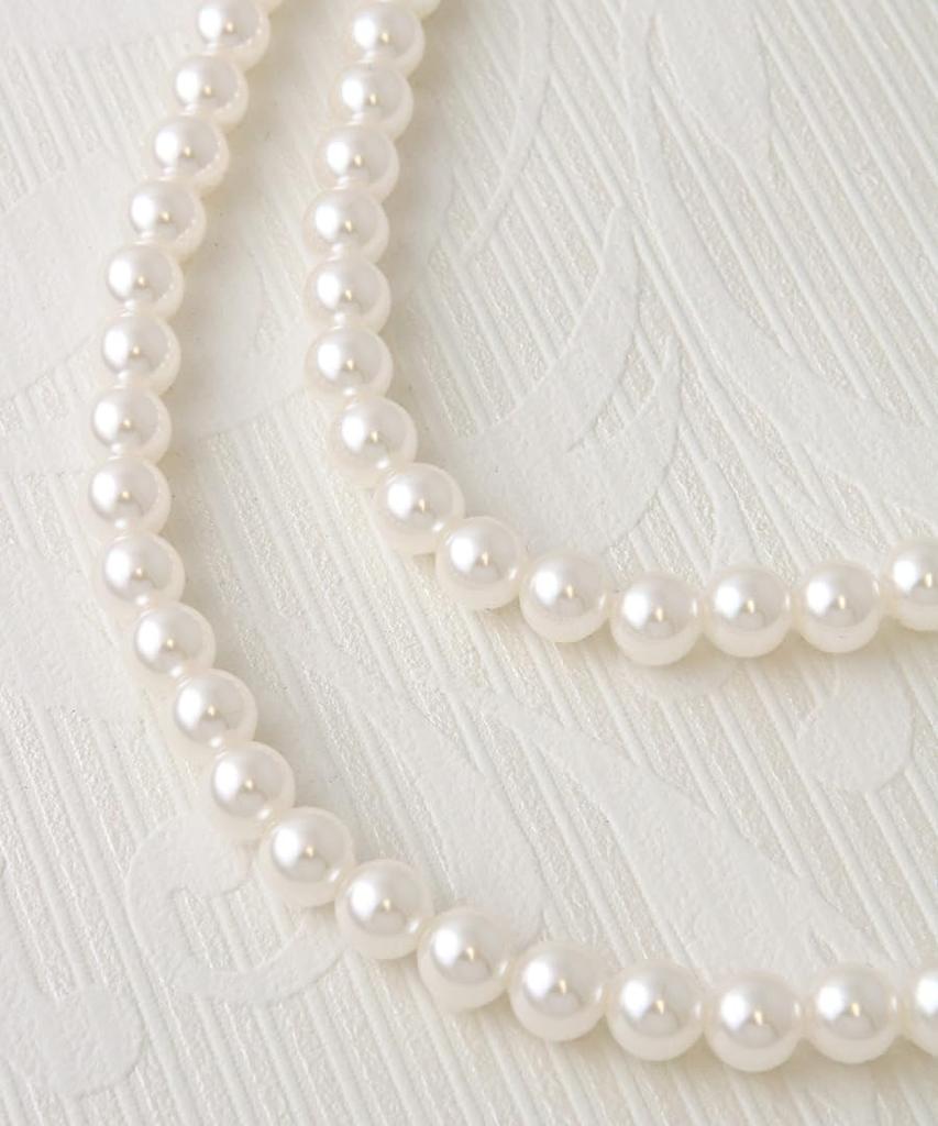 VINGTAINE Pearl Long Necklace, 8mm, Double Strand, Elegant, Simple, Casual, Adult, Ceremony, GraduationEntrance Ceremony, After-Party, Party, C3382-