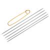 5Pcs Knitting Needle 1.2mm-5mm Dia 6" (15cm) Length Stainless Steel Double Pointed Sweater Stitching Needles w Stitch Holder