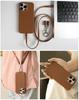 Luxury USB Charging Cable Genuine Leather Case For iPhone 16 Pro Max 15Pro 11 13 12pro 14Pro Strap Crossbody Lanyard Phone Cover