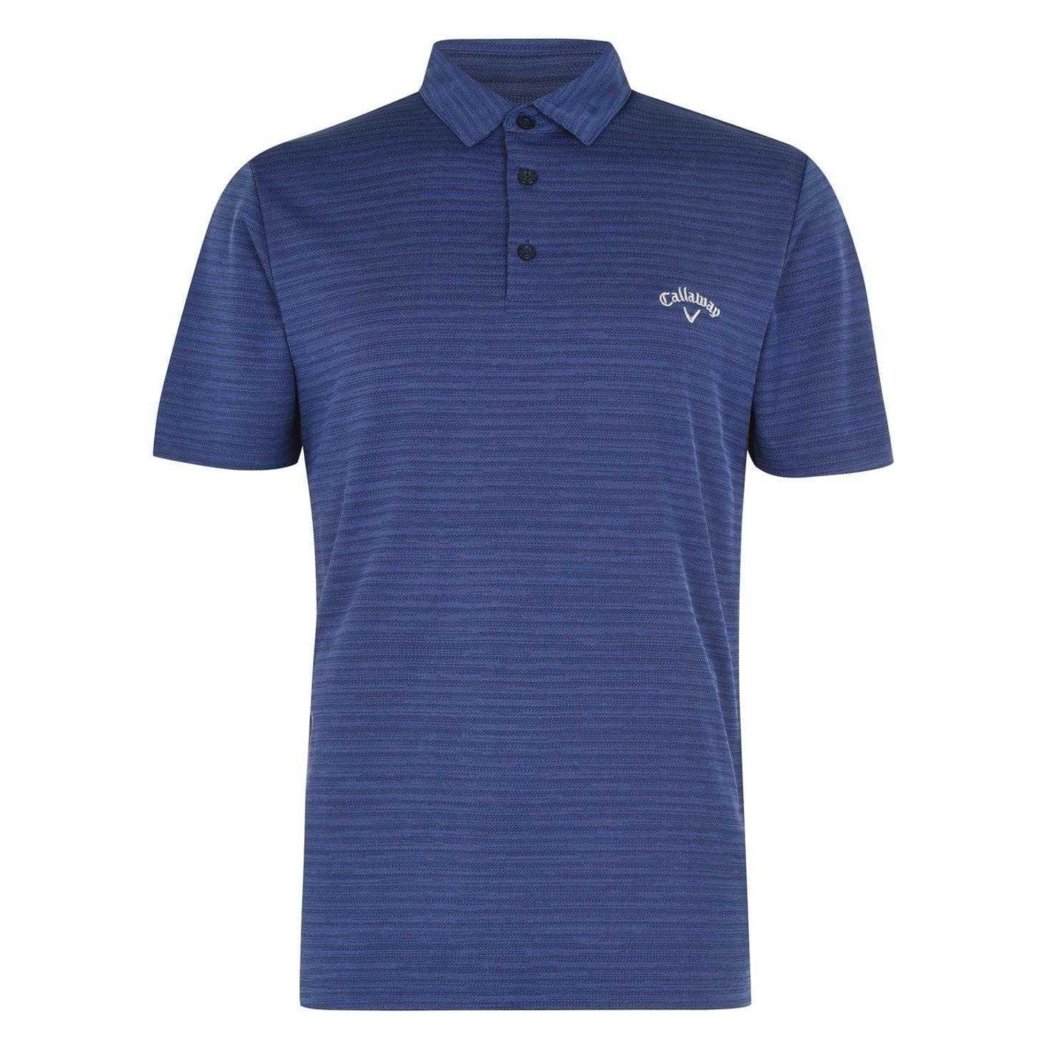 Callaway Herren Fischgrätenmuster Golf-Poloshirt S blue