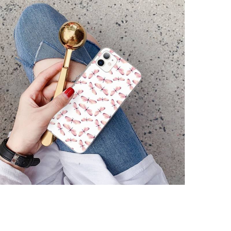 YNDFCNB Dragonfly Custom Soft Phone Case for Iphone 13 X XS MAX 6 6s 7 7plus 8 8Plus 5 5S SE 2020 XR 11 11pro Max