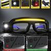 Akumulatorowe Okulary Czołówka LED z Czujnikiem Ruchu i Sterowaniem Dotykowym, 5 Trybów, 350–500 Lumenów, Ładowanie USB-C, Design Wolne Ręce