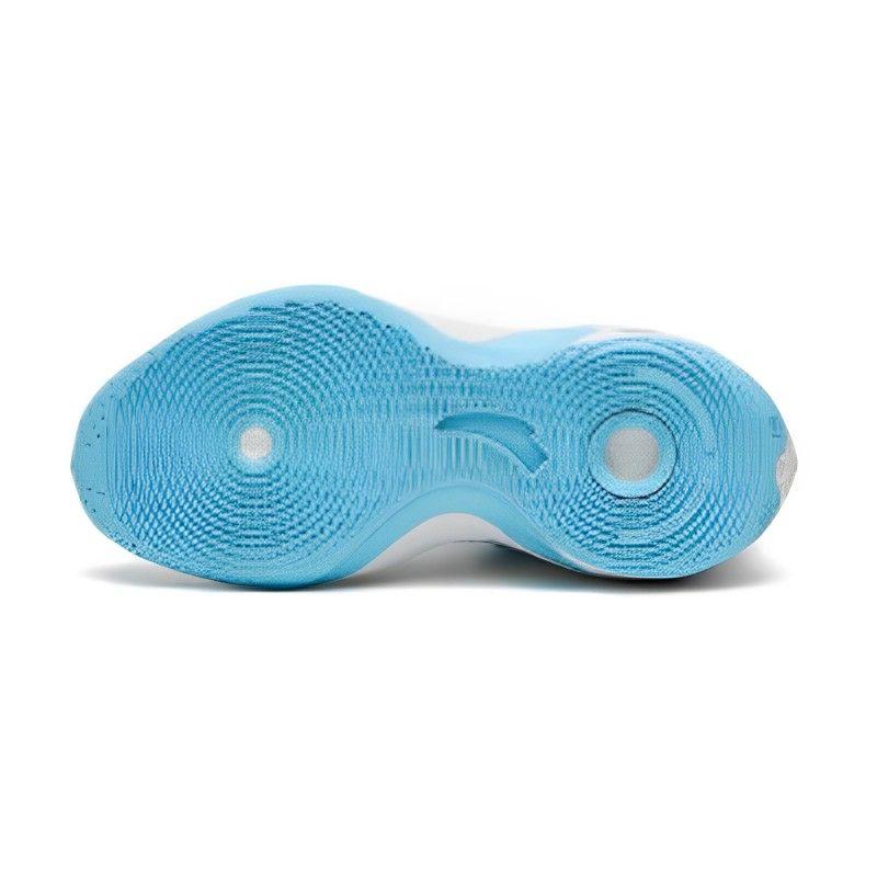 Anta Kids Comfortable Non-Slip Shock Absorbing Mid-Top Basketball Shoes Kids sneaker White Blue Gold 312321130-4