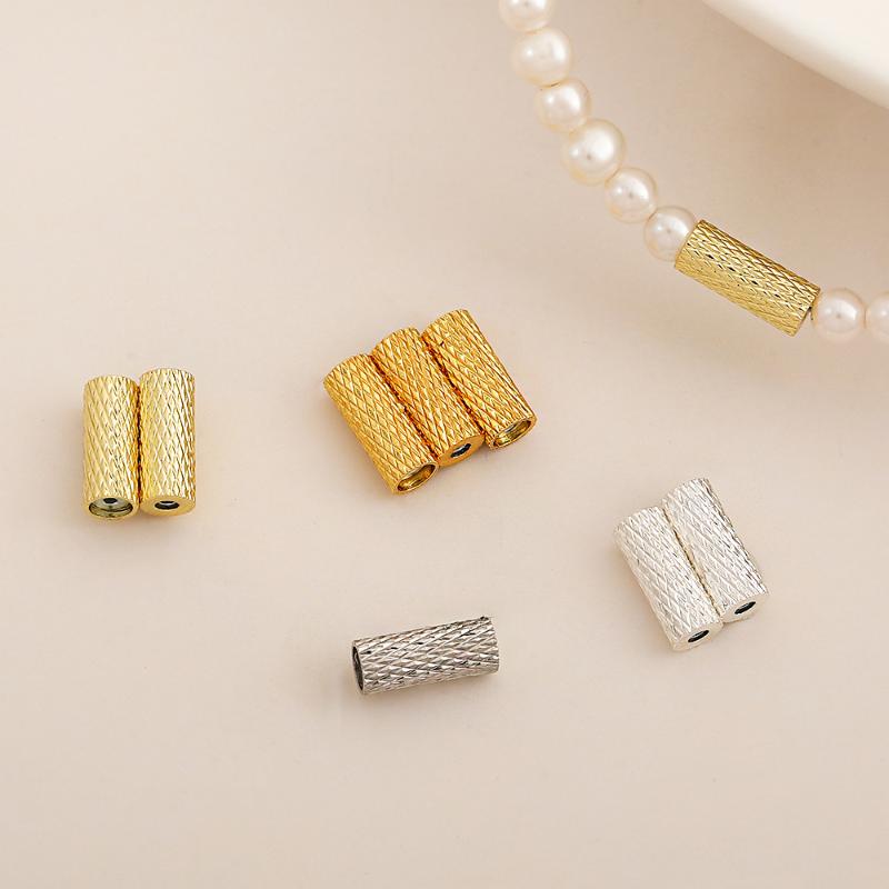 2Pcs Magnetic Attraction Spacer Bead For Jewelry Findings Making Necklace Supplies Diy Brass 14K Gold Plated Accessories