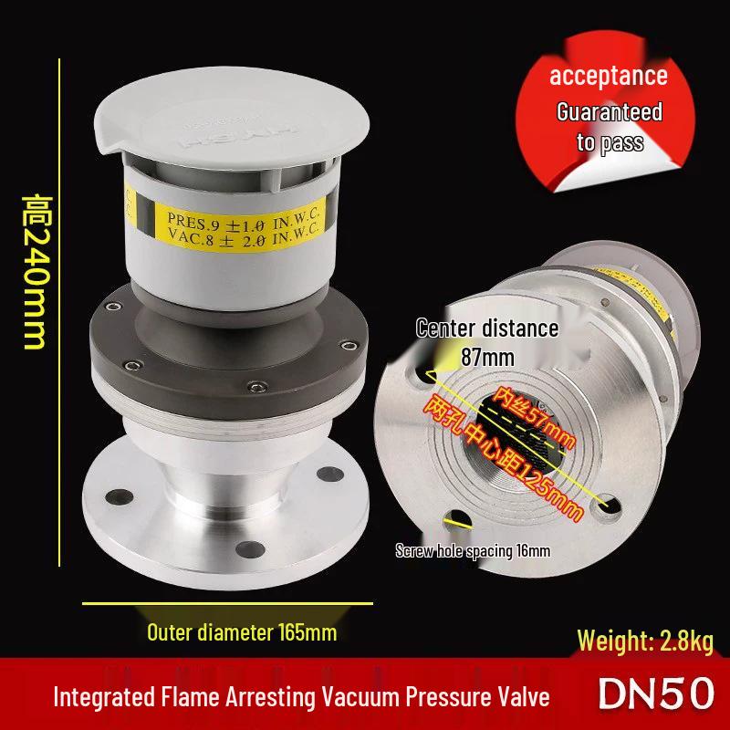 2-Inch Aluminum Gas Tank PV Vacuum Pressure Valve, Flanged Threaded, Oil & Gas Breather DN50