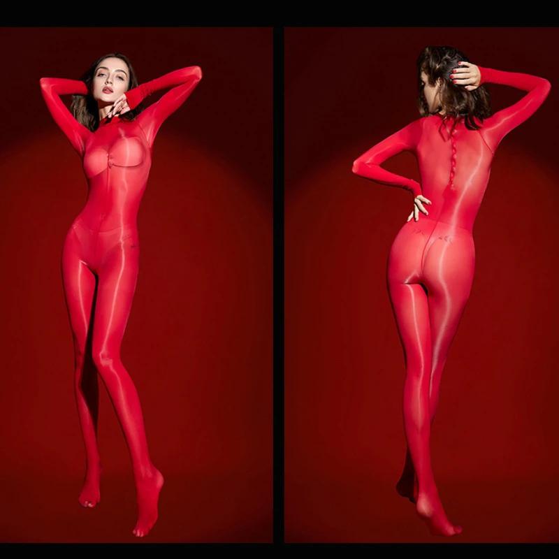 Женский комбинезон Сексуальный Шелковистый Блестящий Бесшовный Чулки Ультратонкий Соблазнительный Прозрачный Носки на все тело Ультраэластичный Боди-чулки Regular