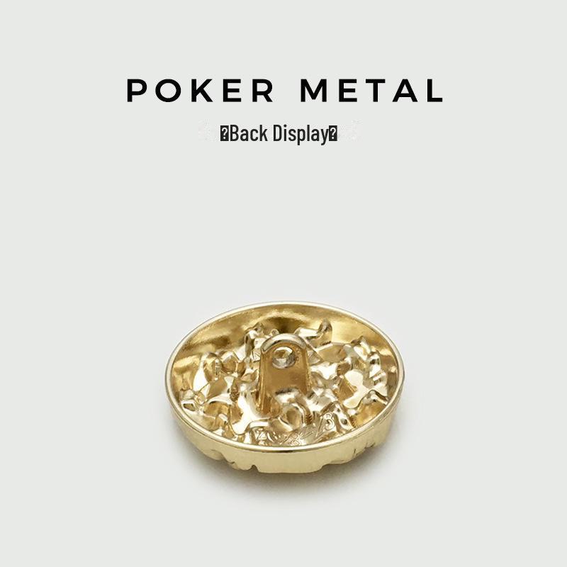 Chic Card-Inspired Metal Buttons for Jackets, Windbreakers, and Suits