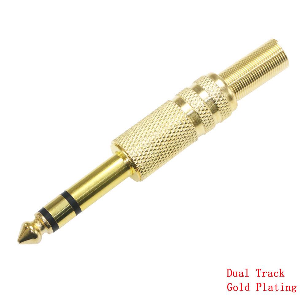 2PCS 6.35mm 2Pole Mono Amplifier Plug 6.35 Stereo Metal Microphone Jack Plug-in Audio Connector for KTV