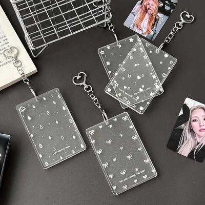 Minimalist Transparent Glitter Acrylic Card Holder