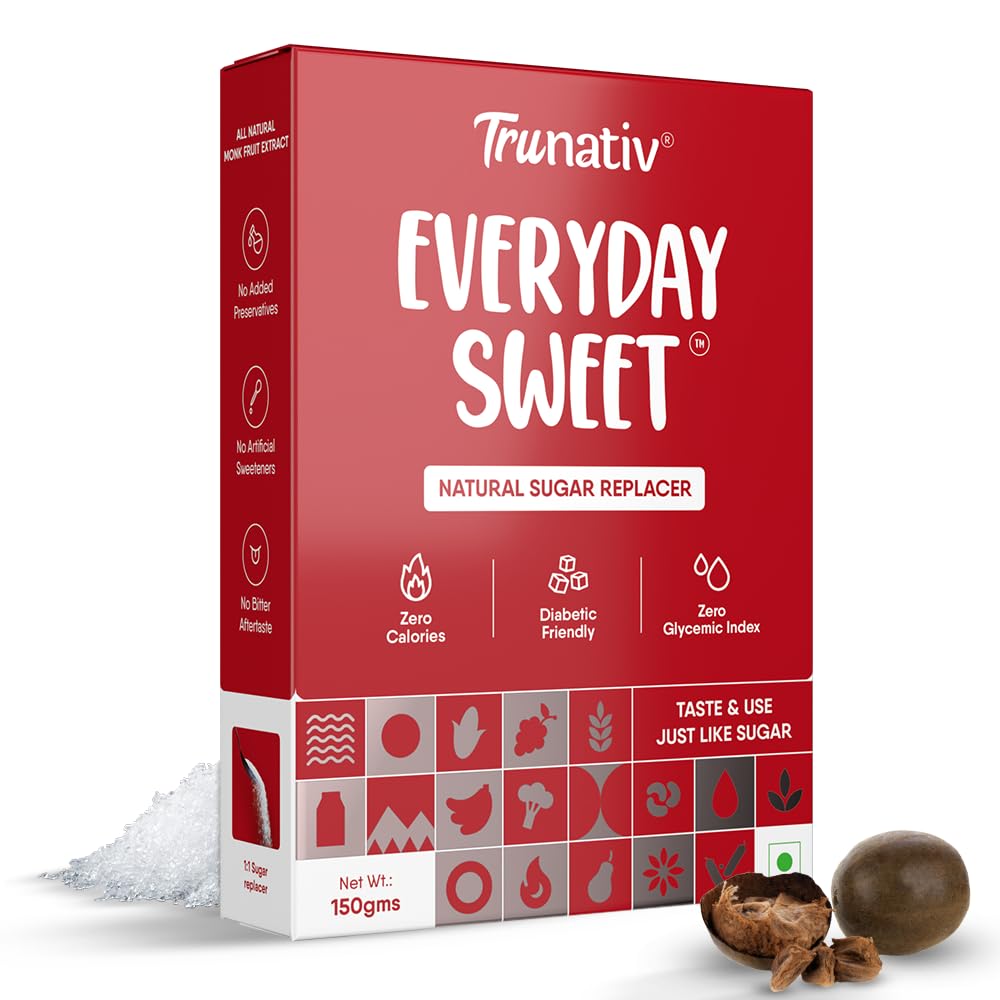 Trunativ Everyday Sweet | Monkfruit Sweetener Powder Loose Sugar Like Sweetener | Zero-Calorie Sugar Substitute | 1:1 Sugar Replacer for Cooking &