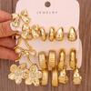 European & American Fashion Creative Resin Earrings: Irregular and Exaggerated Design Set