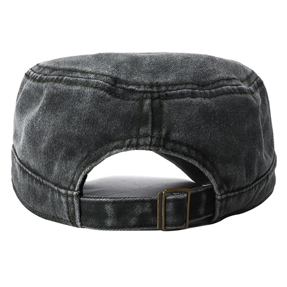 Couleur Militaire Simple Uni Réglable Chapeau Haut Plat Pêche Coton Lavé Vintage Genre Neutre Femmes Hommes Pour Chapeaux Casquette Militaire Extérieur Soleil
