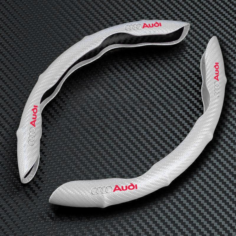 

2pcs Carbon Fiber Non-Slip Car Steering Wheel Cover Car Accessories For audi Q2 Q3 Q5 Q7 Q8 R8 RS RS3 RS4 RS5 RS6 RS7 RS8 S3 S4 S5 S6 S7 S8 TT audi білий