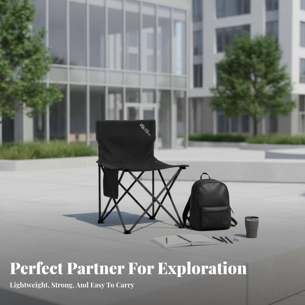 Miniature Camp Stool Foldable Design Foldable Four-Leggedleg Stool Lightweight Stable Cross-Braced Frame For Anglers Hikers
