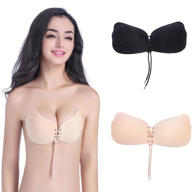 Women Seamless Backless Silicone Push Up Strapless Invisible Bra