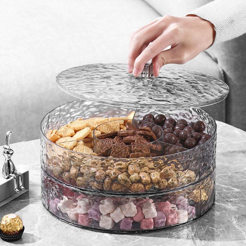 Thickened Multi-layer Stacked Fruit Plate, Household Nut Plate, Melon Seeds Compartment Snack Fruit Plate Storage Box, Candy Box