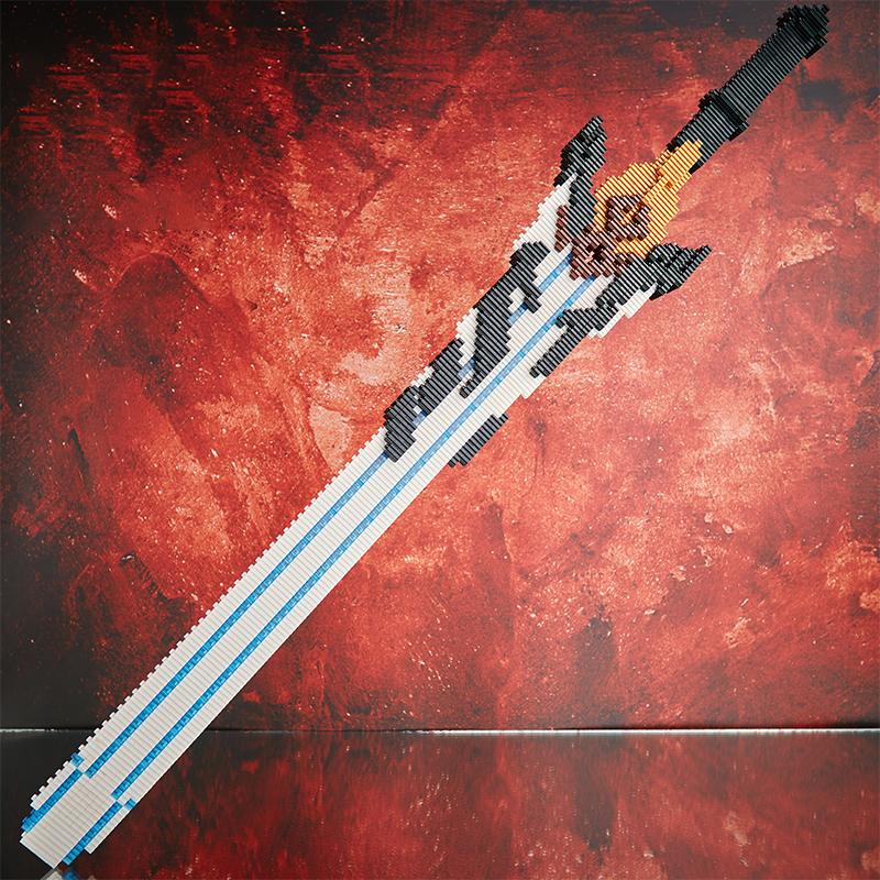Samurai Sword Building Blocks Anime Ninja Weapon Model Assembly Bricks Boys Toy Idea Desktop Decoration Children Birthday Gifts