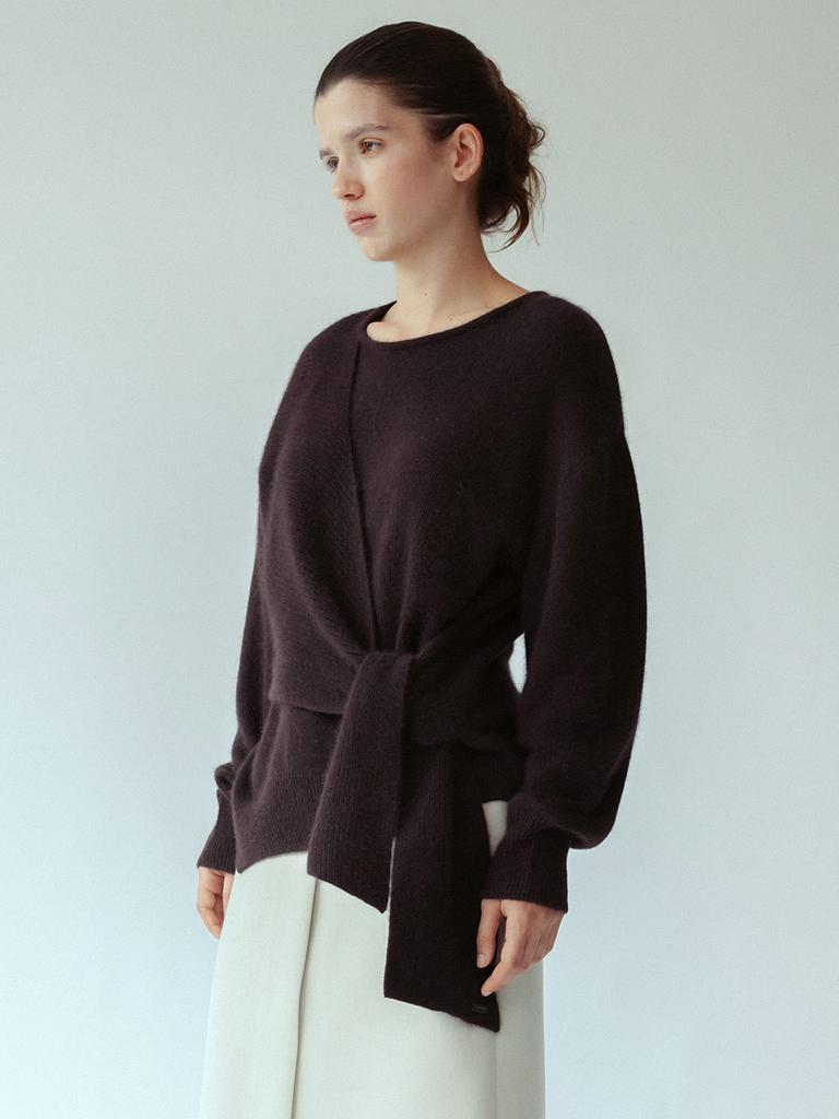 LOEUVRE Racoon Tied Knit Pullover Sk5Wp476_2Color