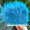 1M Natural Ostrich Feathers Trim White Clothing Sewing Ribbon 8-10cm Feather Fringe for Wedding Party Decoration Crafts Plumes