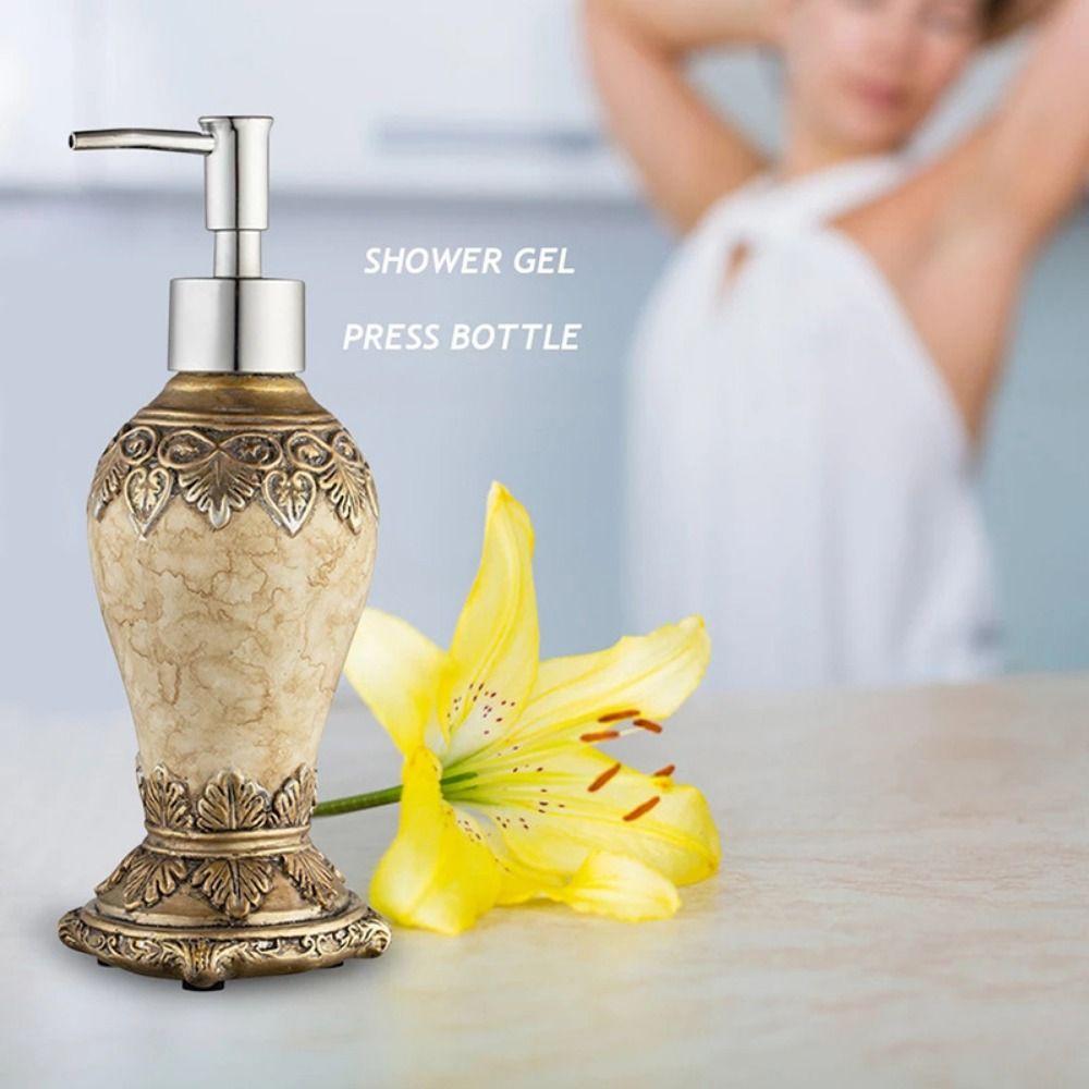 Anti-slip Liquid Hand Lotion Bottle Proof Pump Hand Soap Jar Retro Agate Soap Dispenser  Kitchen