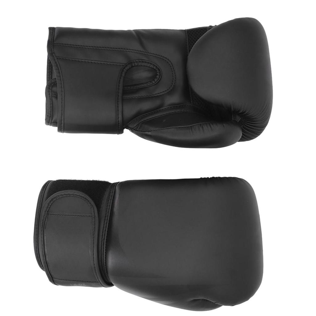 Boxing Gloves Frosted Black 12oz PU Adjustable Breathable Ergonomic Punching Bag Gloves for Training Workout
