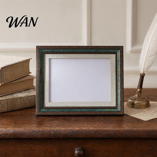 European Style Picture Frame Vintage Photo Frame, Art Mat for Tabletop Display Elegant & Wall Mount, Decorative Studio Portrait Photos Retro Carved